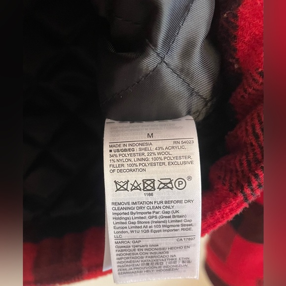 Gap Red and Black Plaid Jacket - Picture 5 of 5